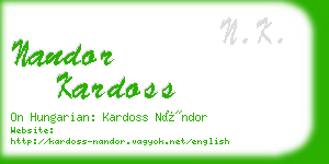 nandor kardoss business card